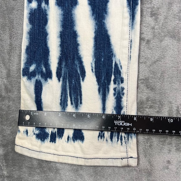 Michael‎ Kors Tie Dye Flare Jeans Women's 27 Blue White Boho Retro 70s High Rise - Picture 9 of 16